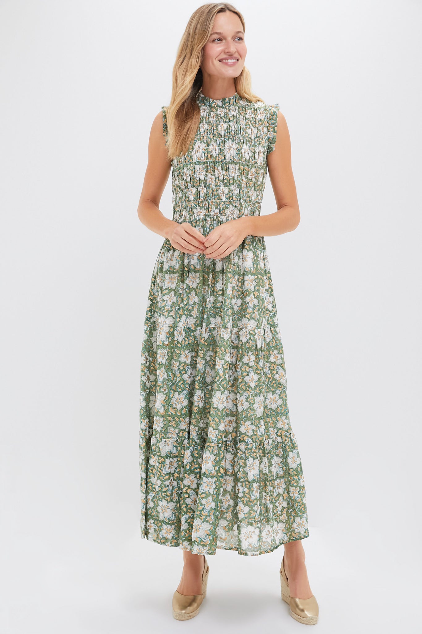 Ivy Olive Sleeveless Smocked Maxi Dress | Oliphant Ivy Olive Sleeveless Smocked Maxi Dress | Oliphant