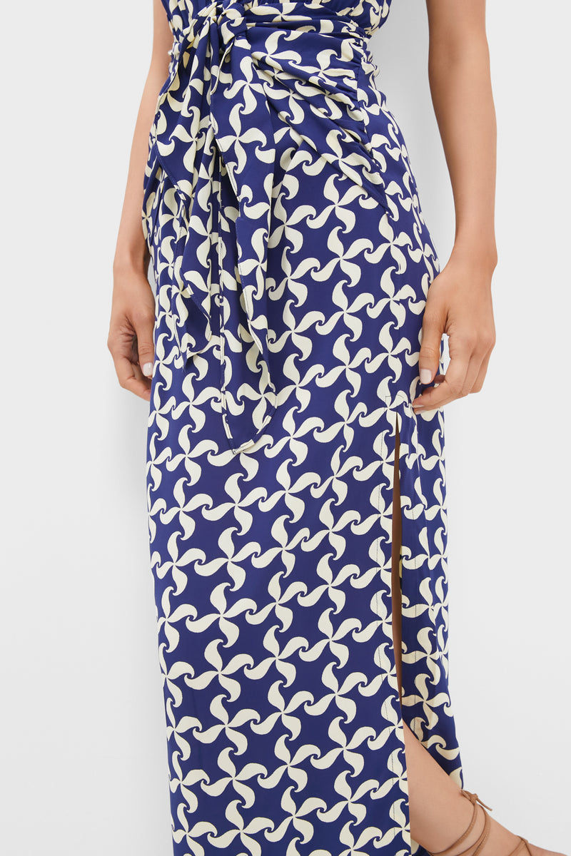 Pinwheel Print Maxi Dress