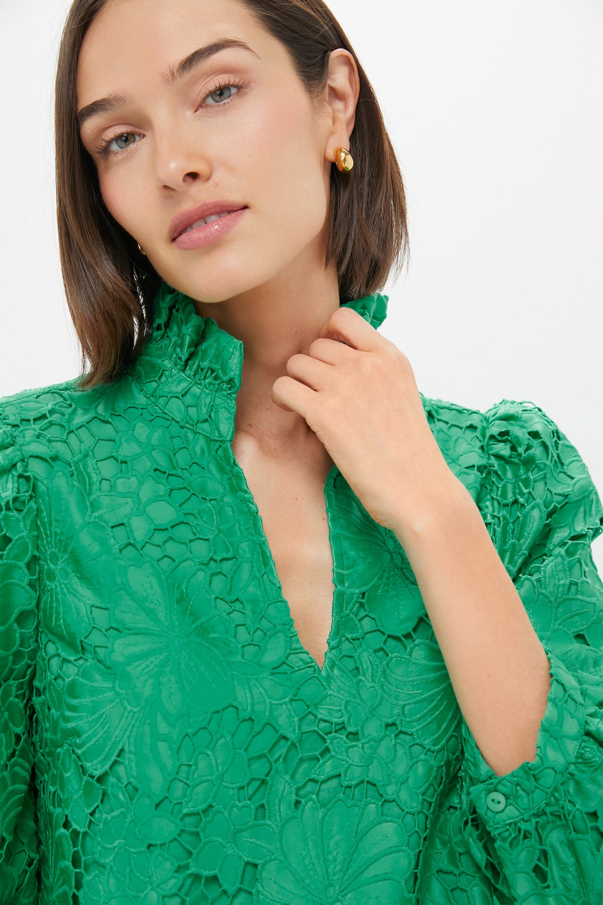 Kelly Green Lace Cath Dress | Pomander Place