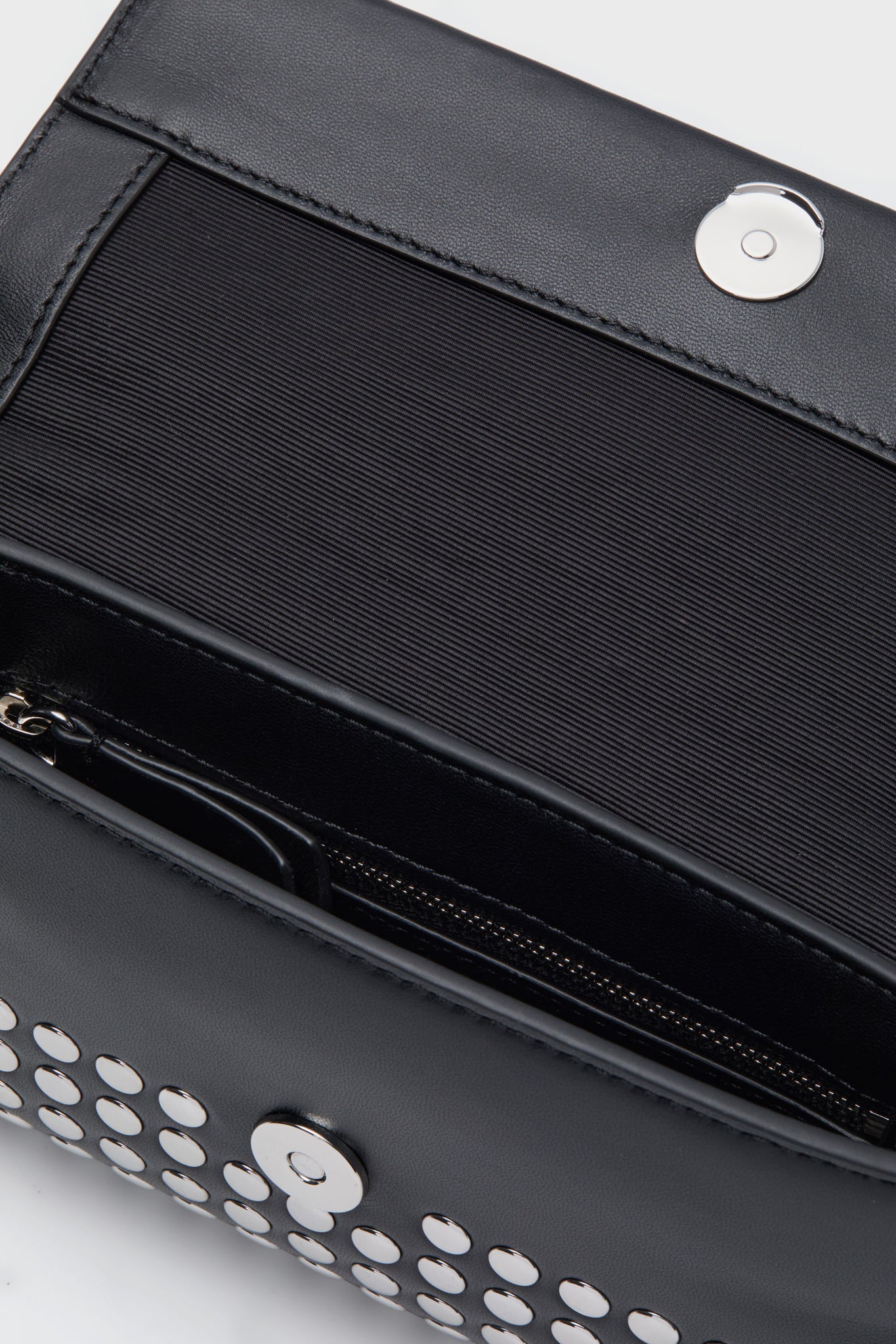Black Silver Studded Charlee Clutch