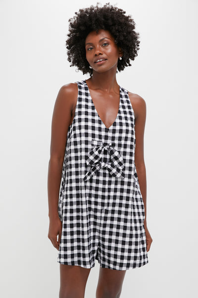 【Maison Marelle romper BAC gingham】 Black Gingham Myla Romper | Tuckernuck