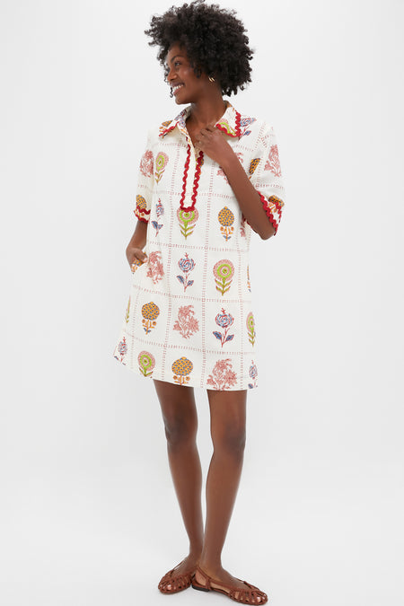Taormina Cream Collared Mini Shirt Dress