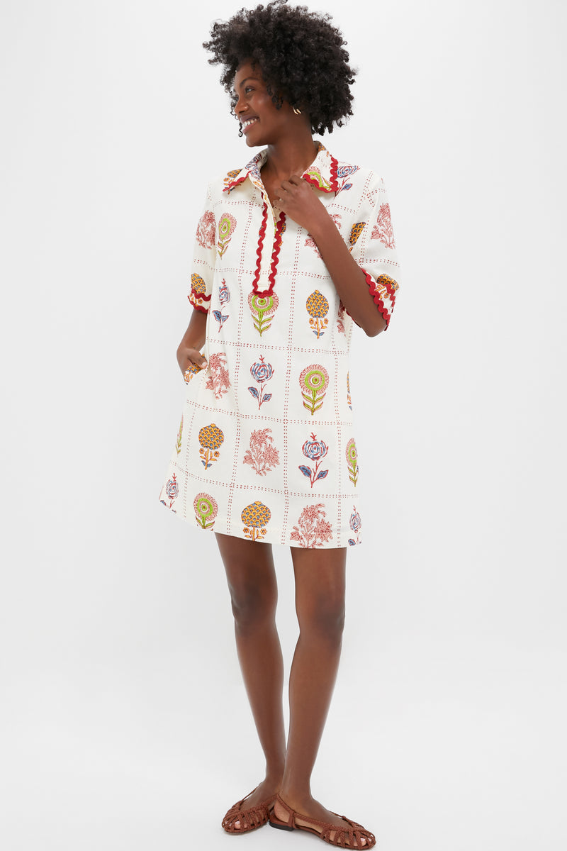 Taormina Cream Collared Mini Shirt Dress