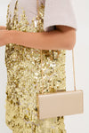 Champagne Precious Metallic Slimline Clutch