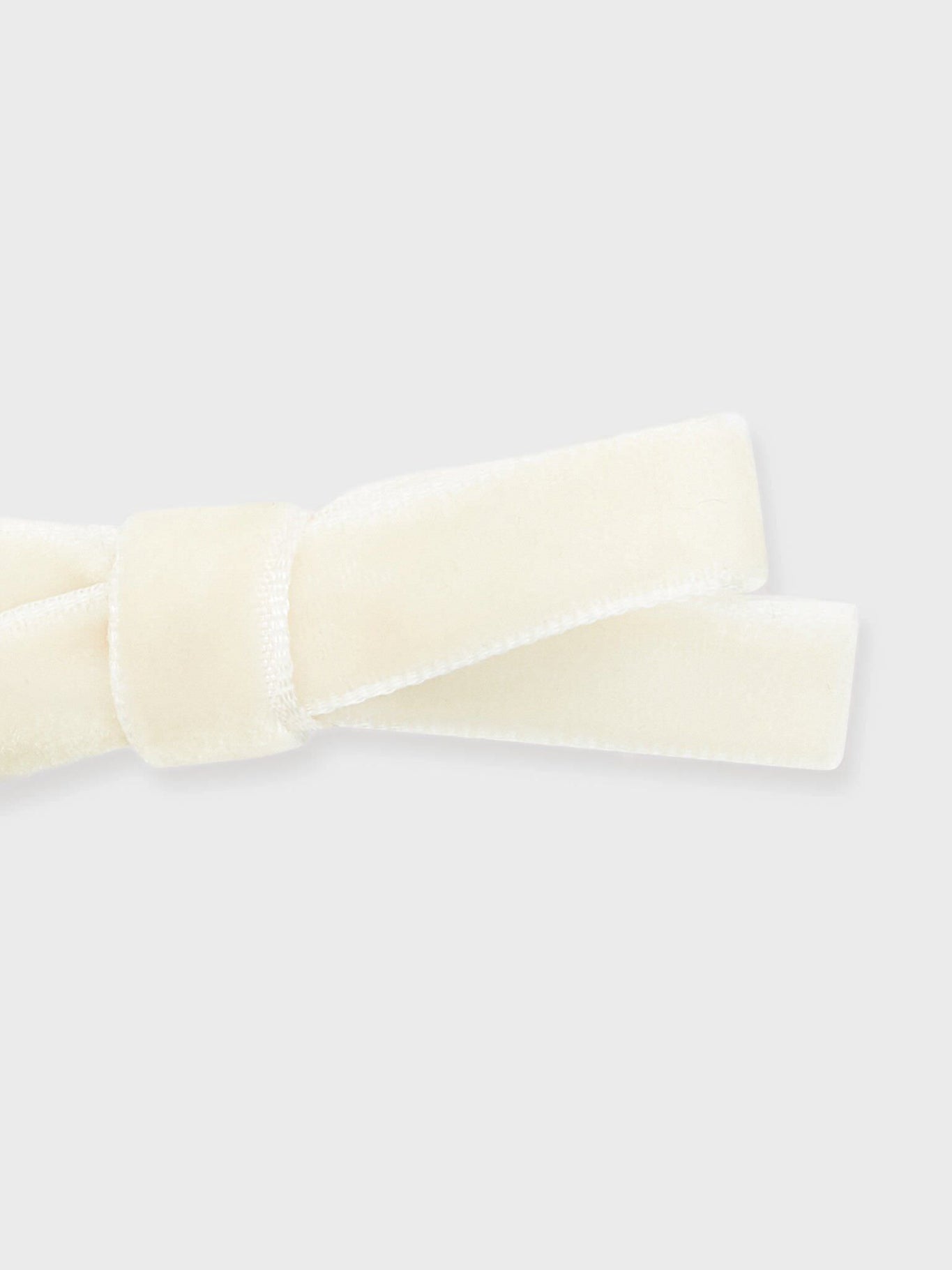 White Small Velvet Bow Clips Set of 2