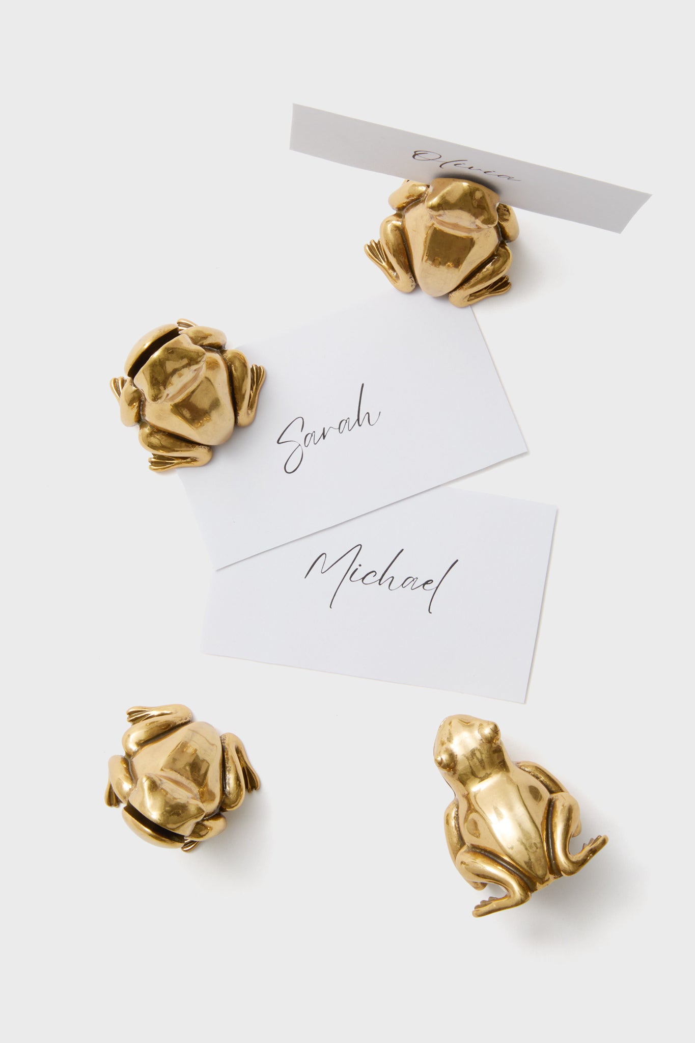 Gold Frog Place Card Holders Set of 4