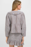 Dove Stripe Linen Bethany Blouse