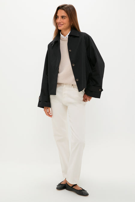 Black Drew Short Trench Coat