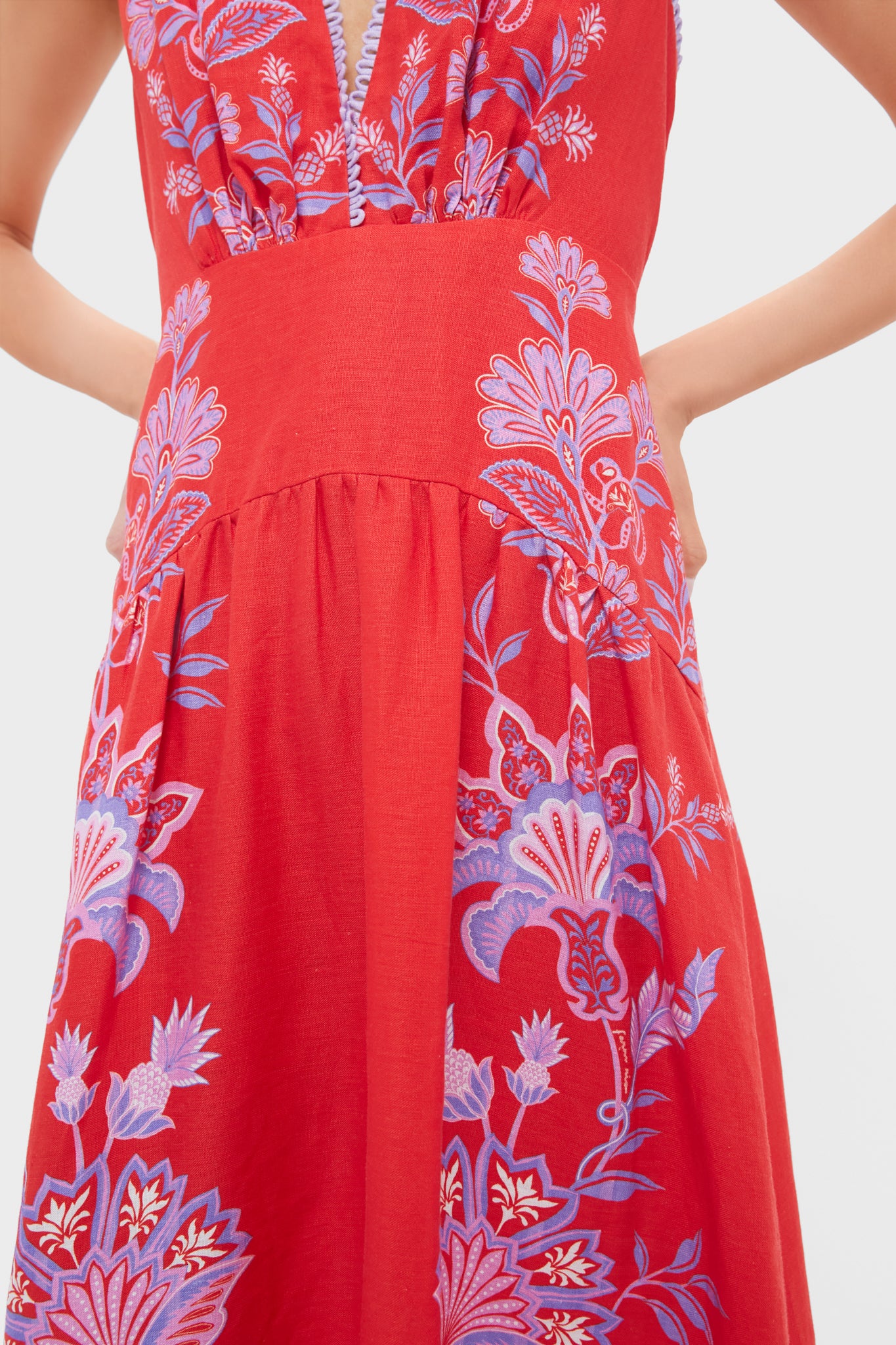 Porcelain Garden Red Midi Dress | Farm Rio Porcelain Garden Red Midi Dress | Farm Rio