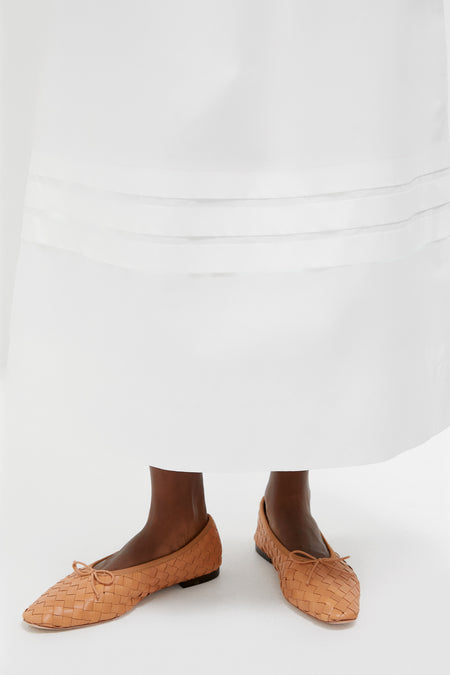Ivory Pintuck Solstice Midi Skirt