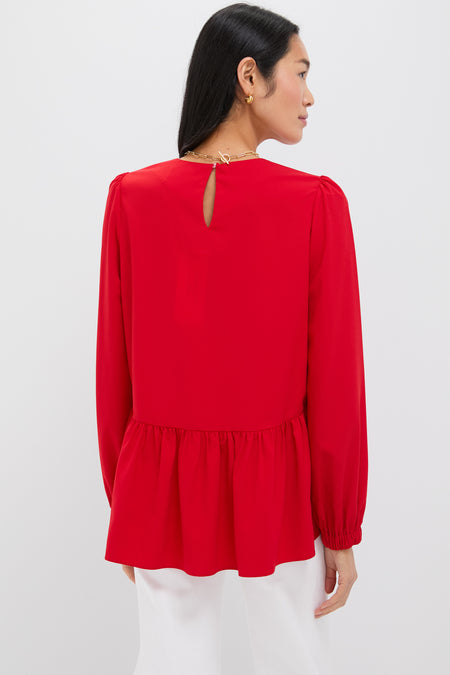 Red Carlota Peplum Blouse