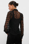 Noir Soraya Lace Neck-Tie Blouse