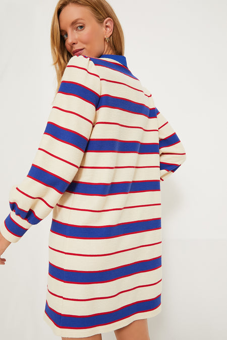 Navy Stripe Bradley Knit Polo Dress