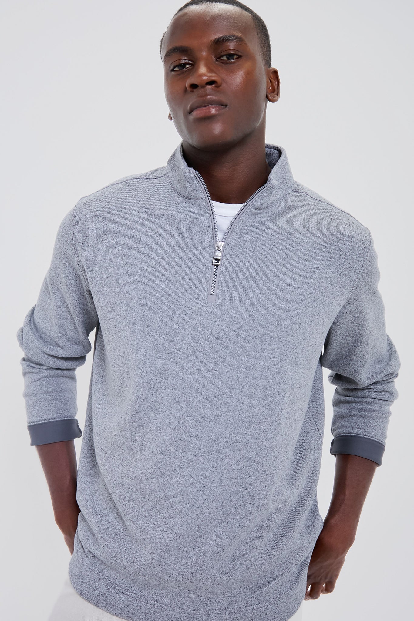 Gale Gray Crown Sweater Fleece Quarter Zip Peter Millar