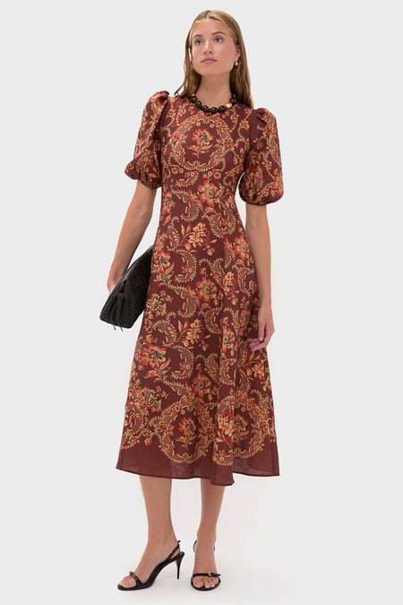 Burgundy Seraphine Midi Dress