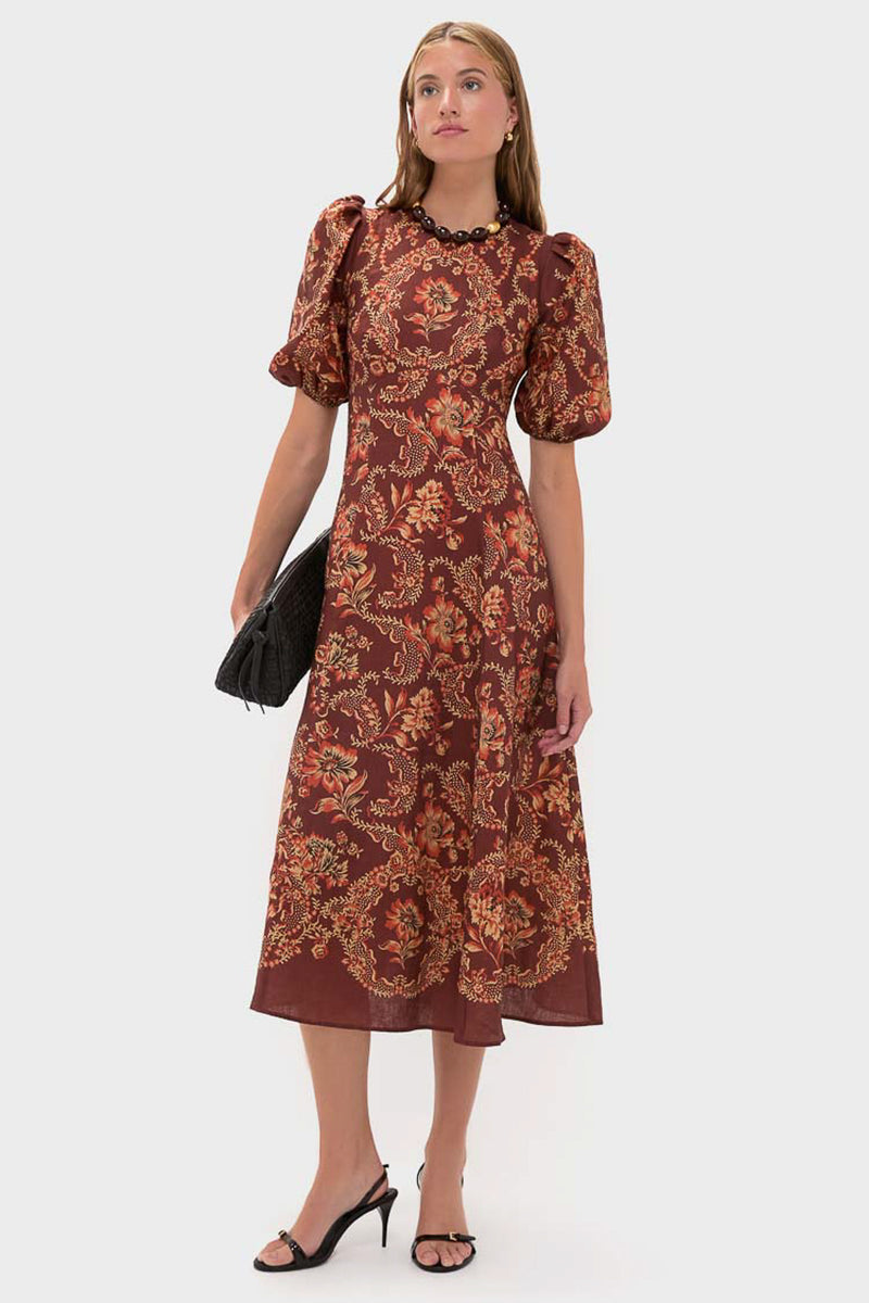 Burgundy Seraphine Midi Dress
