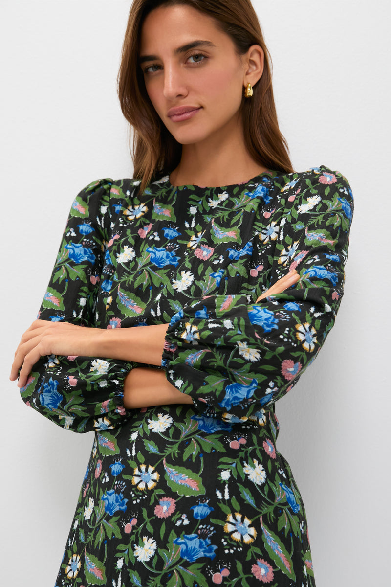 Black Multi Floral Sophia Maxi Dress