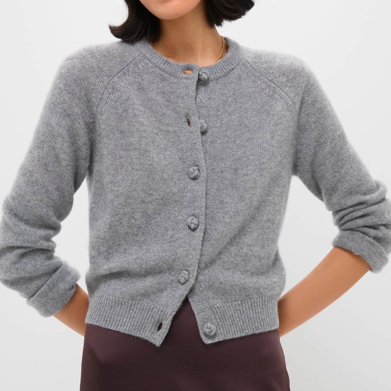 Gray Knot Button Phoebe Cardigan | Tuckernuck