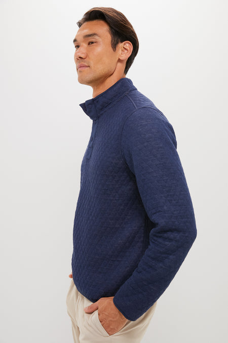 Navy Oat Corbet Reversible Pullover