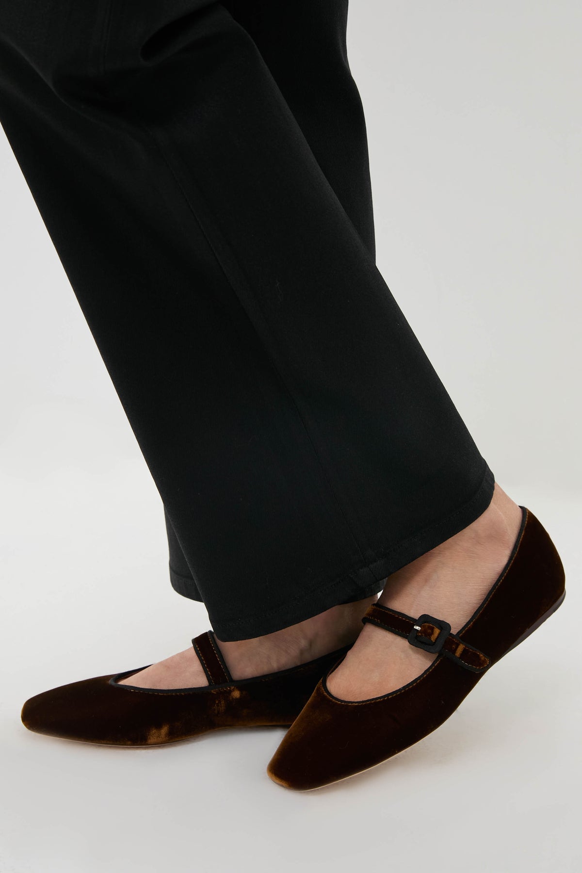 Dark Brown Velvet Ginger Mary Janes