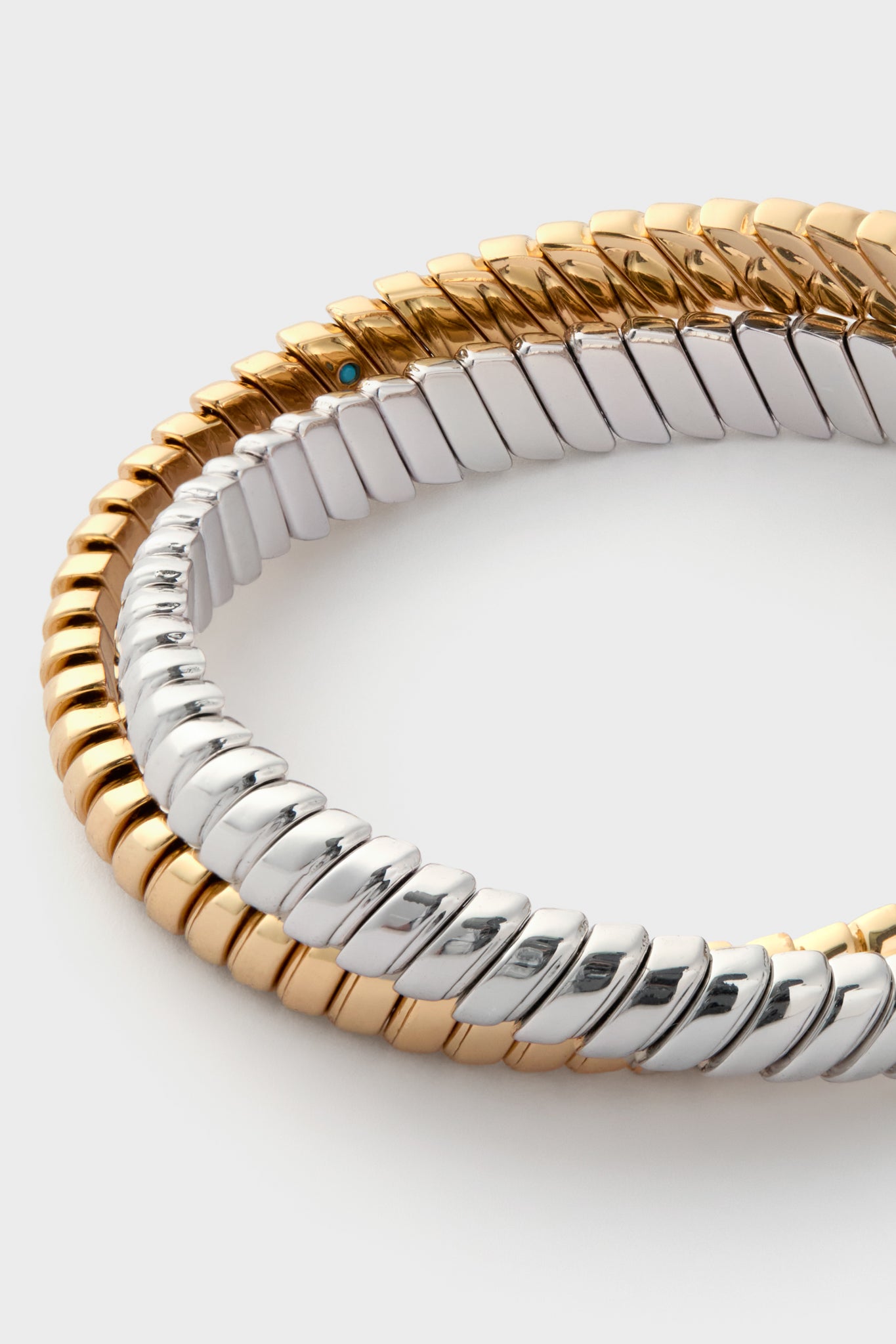 Gold and Silver Double Cobra Bracelet