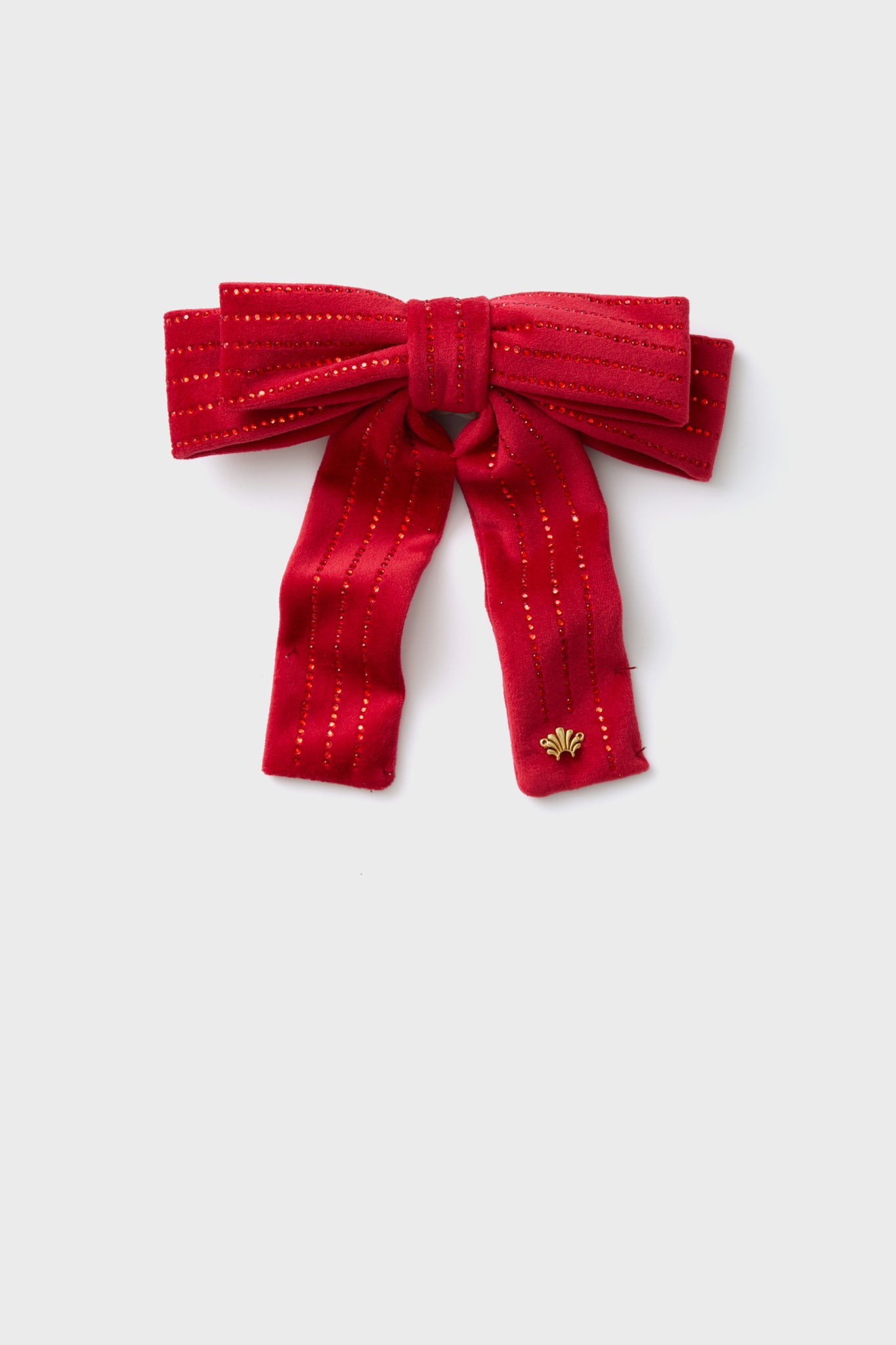 Lipstick Red Antoinette Pinstripe Bow | Lele Sadoughi