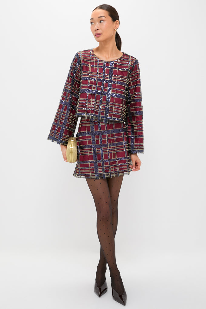 Sequin Plaid Maxine Top Tuckernuck - Main Image