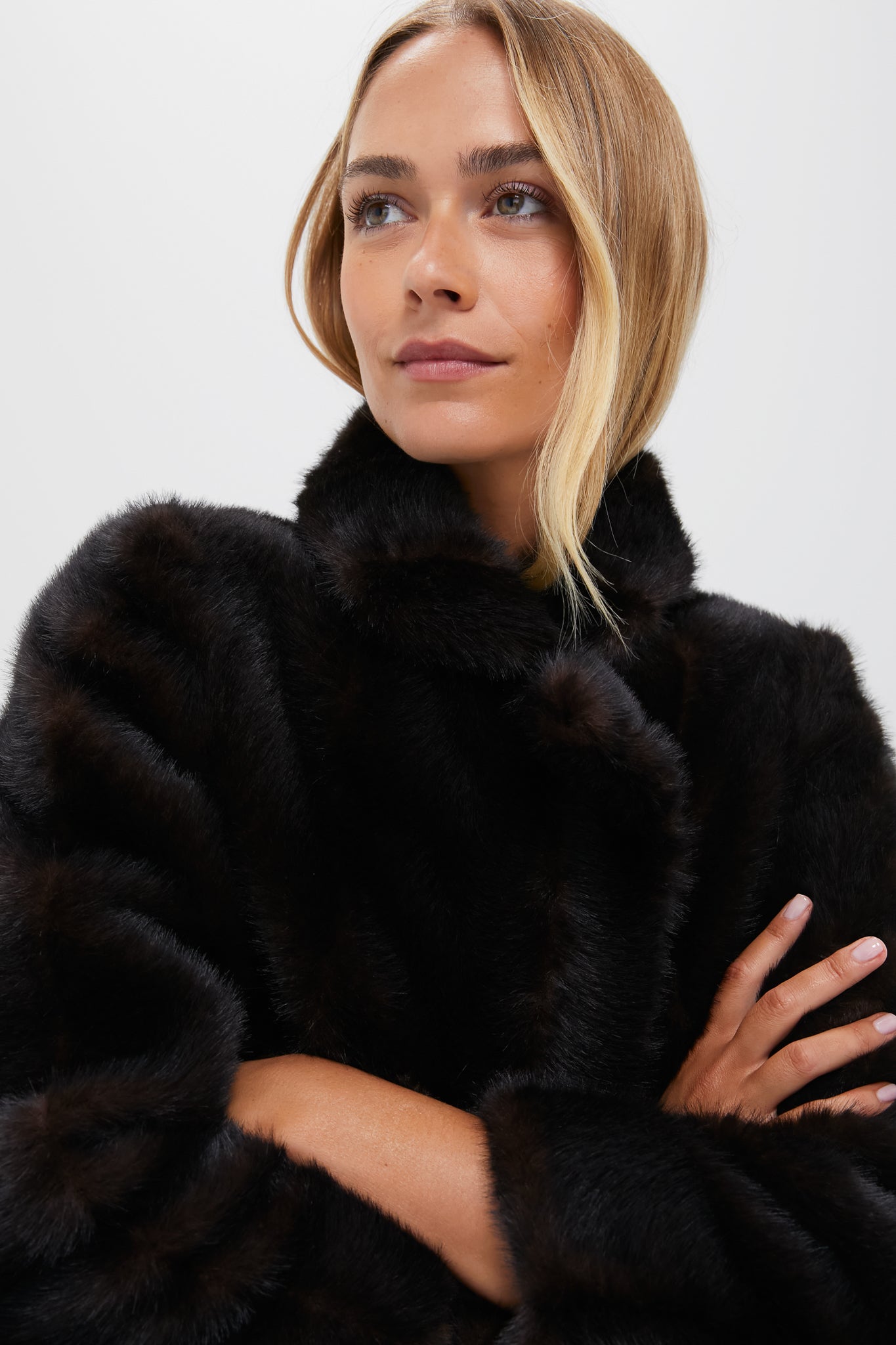 Brown Fur Cropped Carmella Coat | Tuckernuck