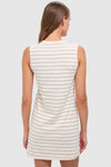 Natural and Midnight Margo Stripe Sleeveless Mini Dress