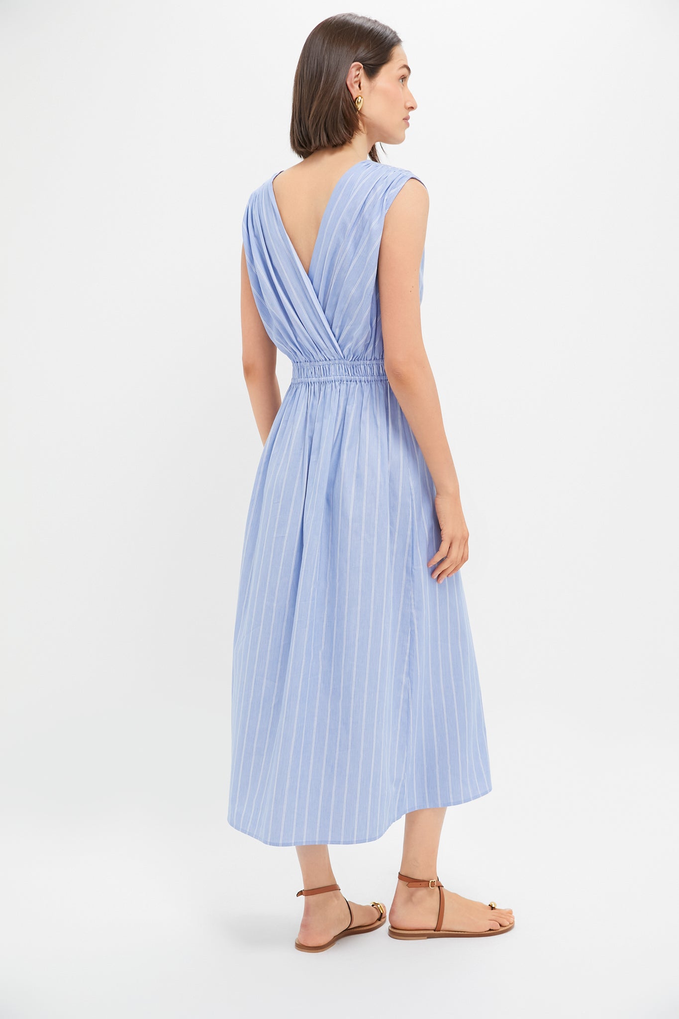 Sky Blue Stripe Cotton Perrie Dress