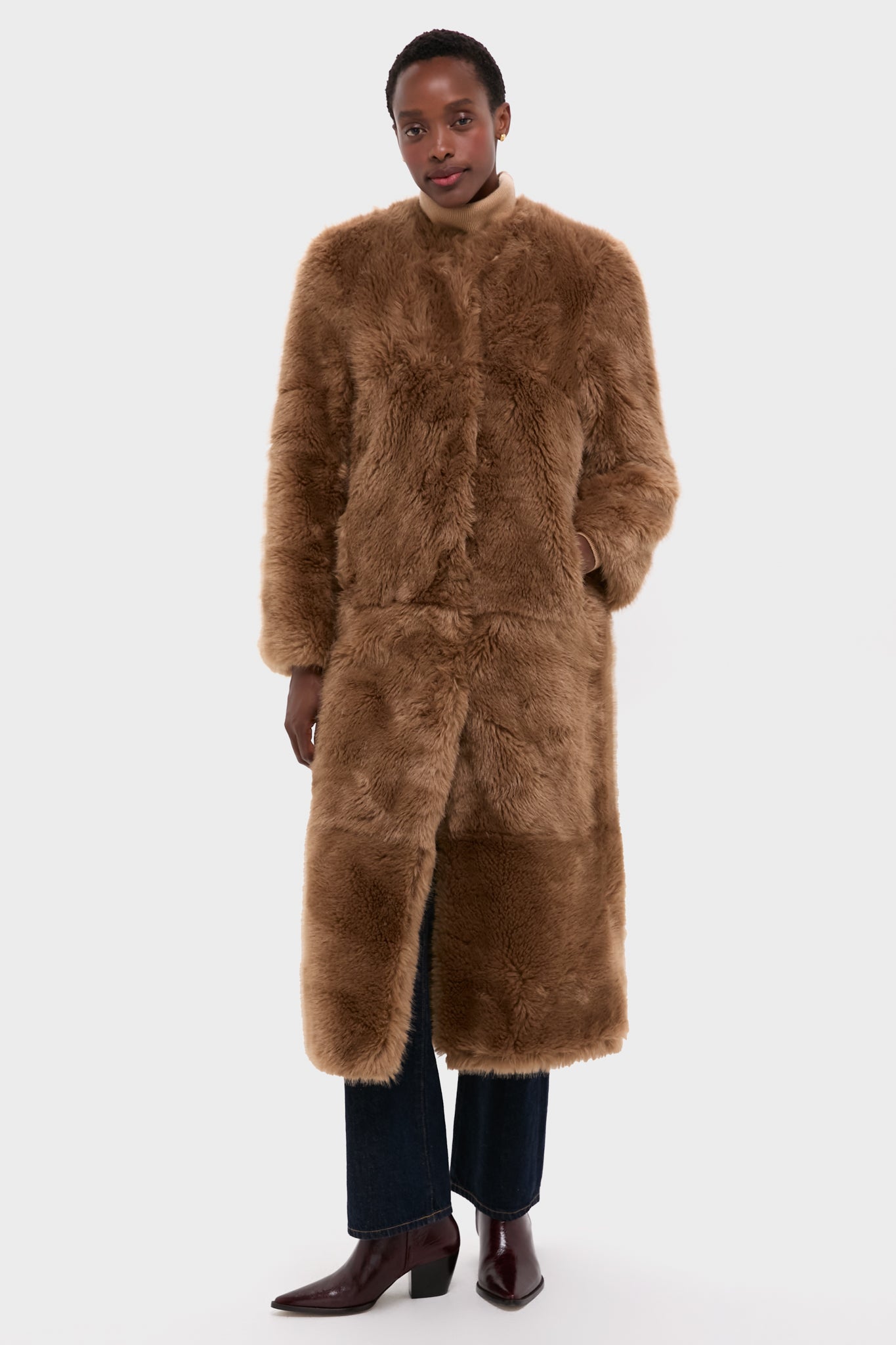 Nougat Faux Fur Hilma Coat | Stand Studio