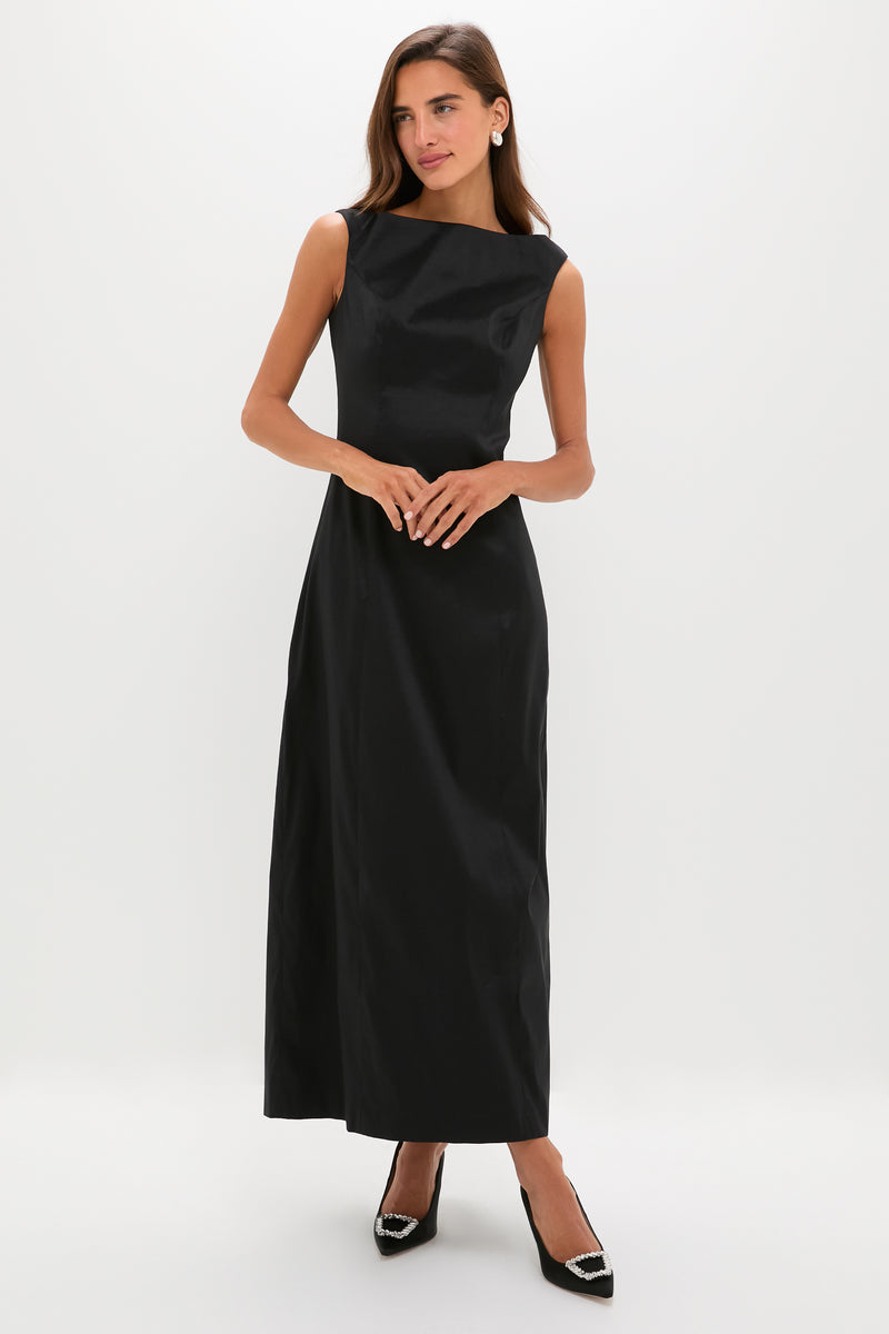 Black Taffeta Caroline Dress