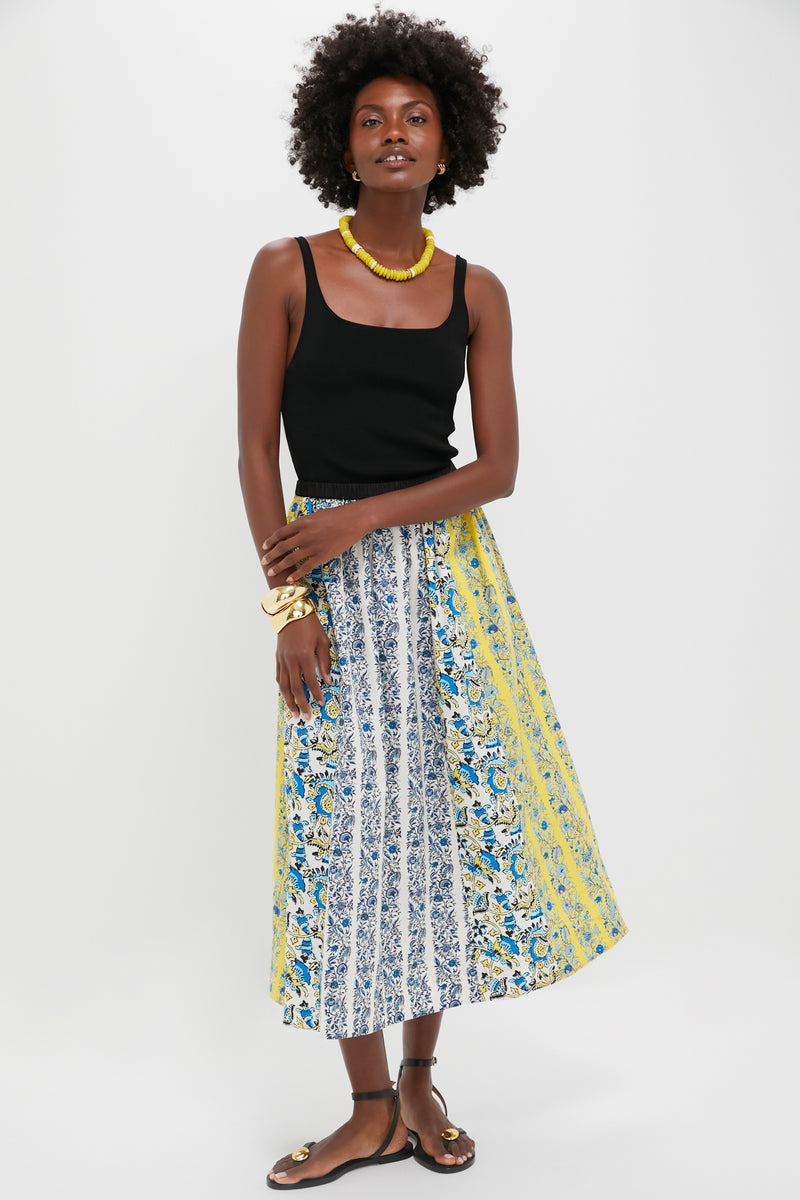Goldenrod Chintz Stripe Gibbons Skirt