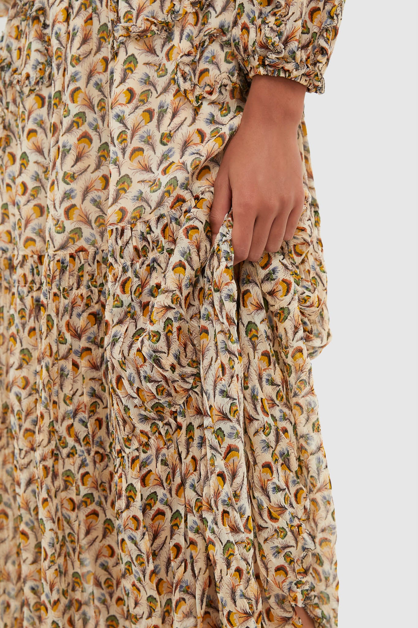 Swan Iona Silk Long Sleeve Midi Dress