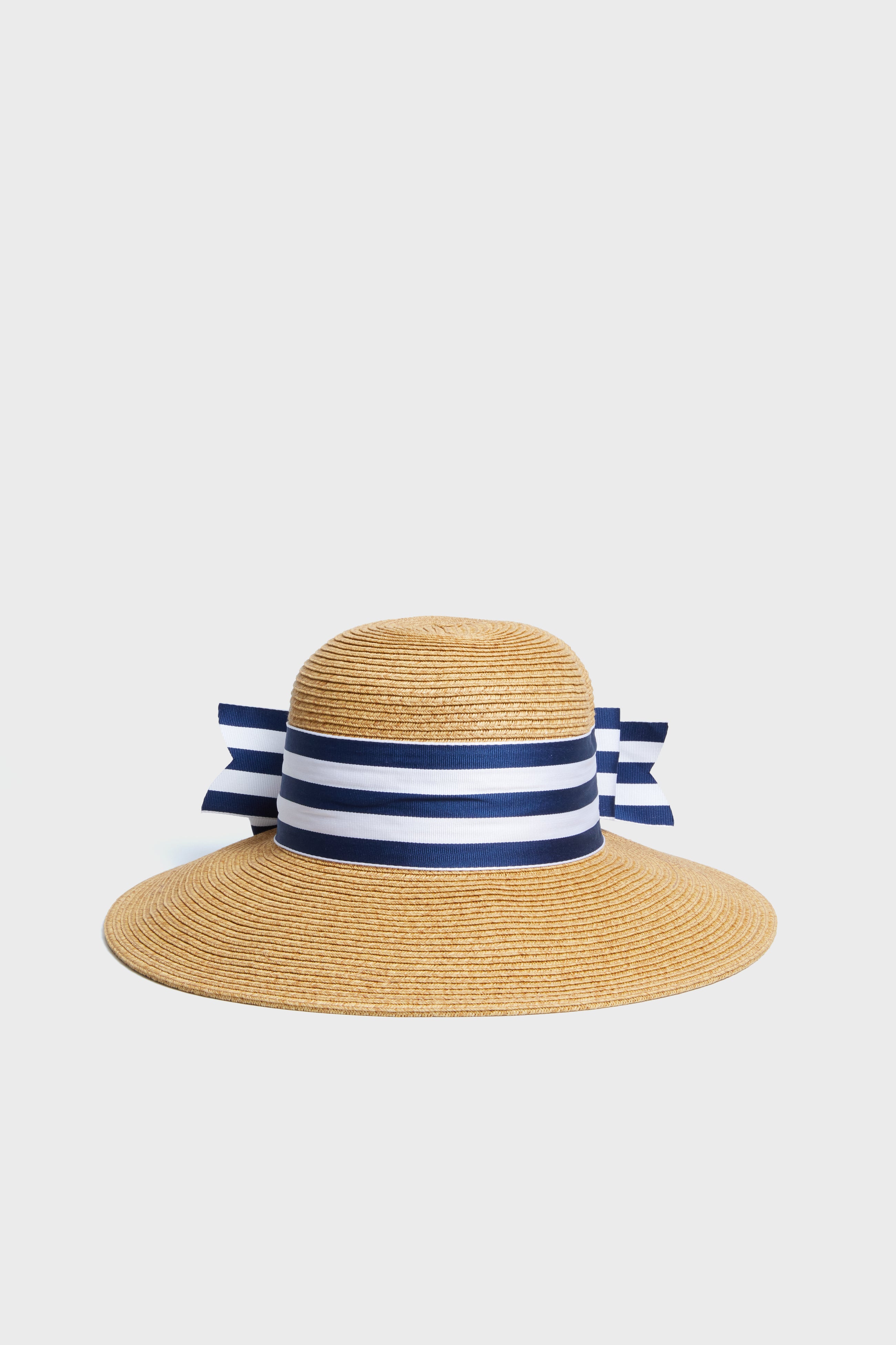 Exclusive Striped Packable Wide Bow Sunhat