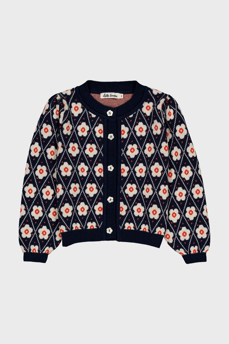 Navy Flower Lison Cardigan
