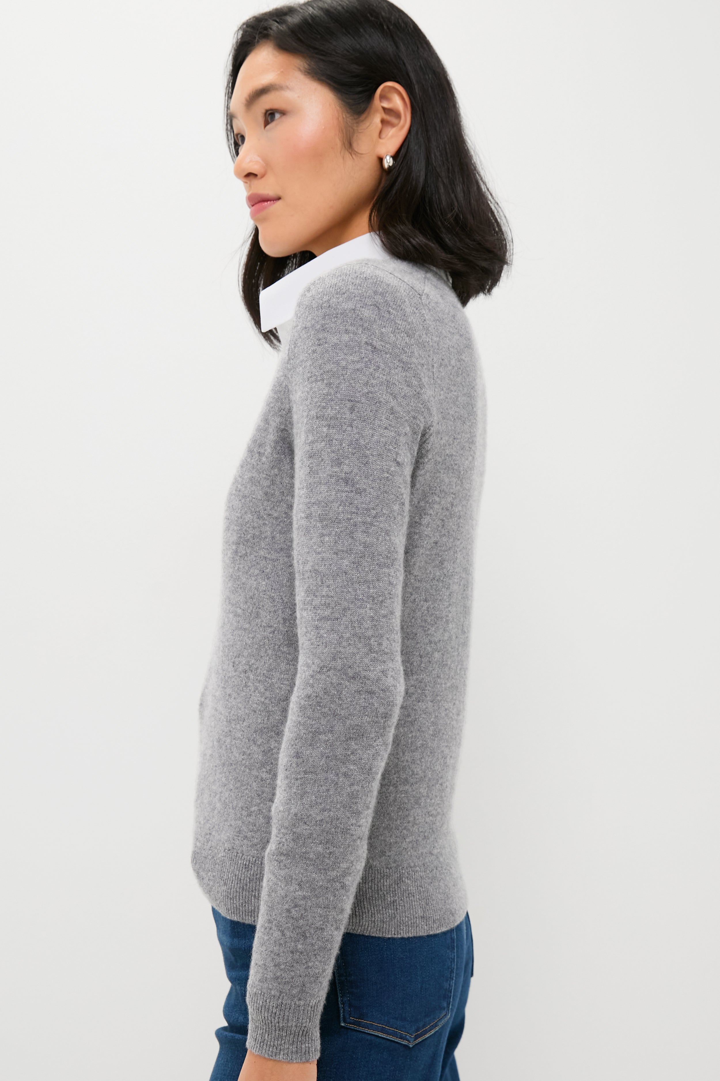 Gray Cashmere V-Neck Sweater | Tuckernuck