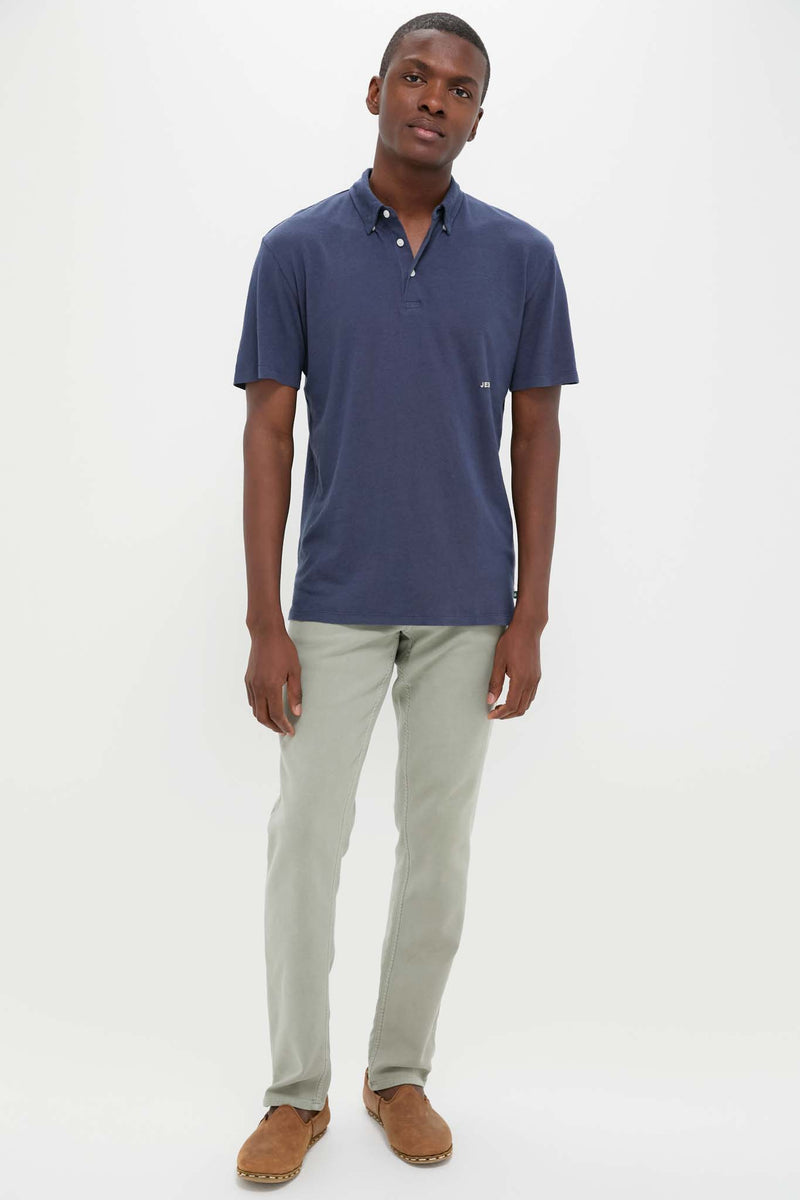 Nautical Blue Drift Linen Polo