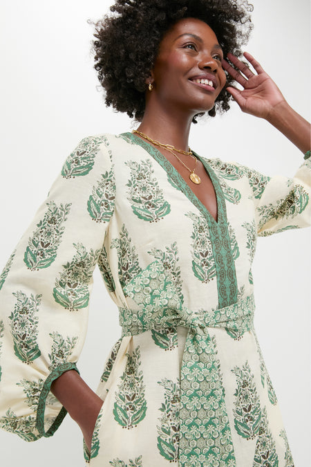 Jade Terrace Cotton Linen Rollins Dress