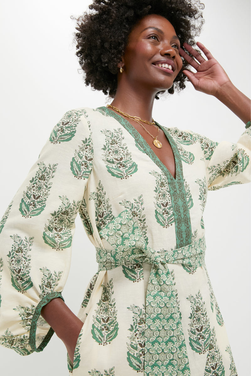 Jade Terrace Cotton Linen Rollins Dress