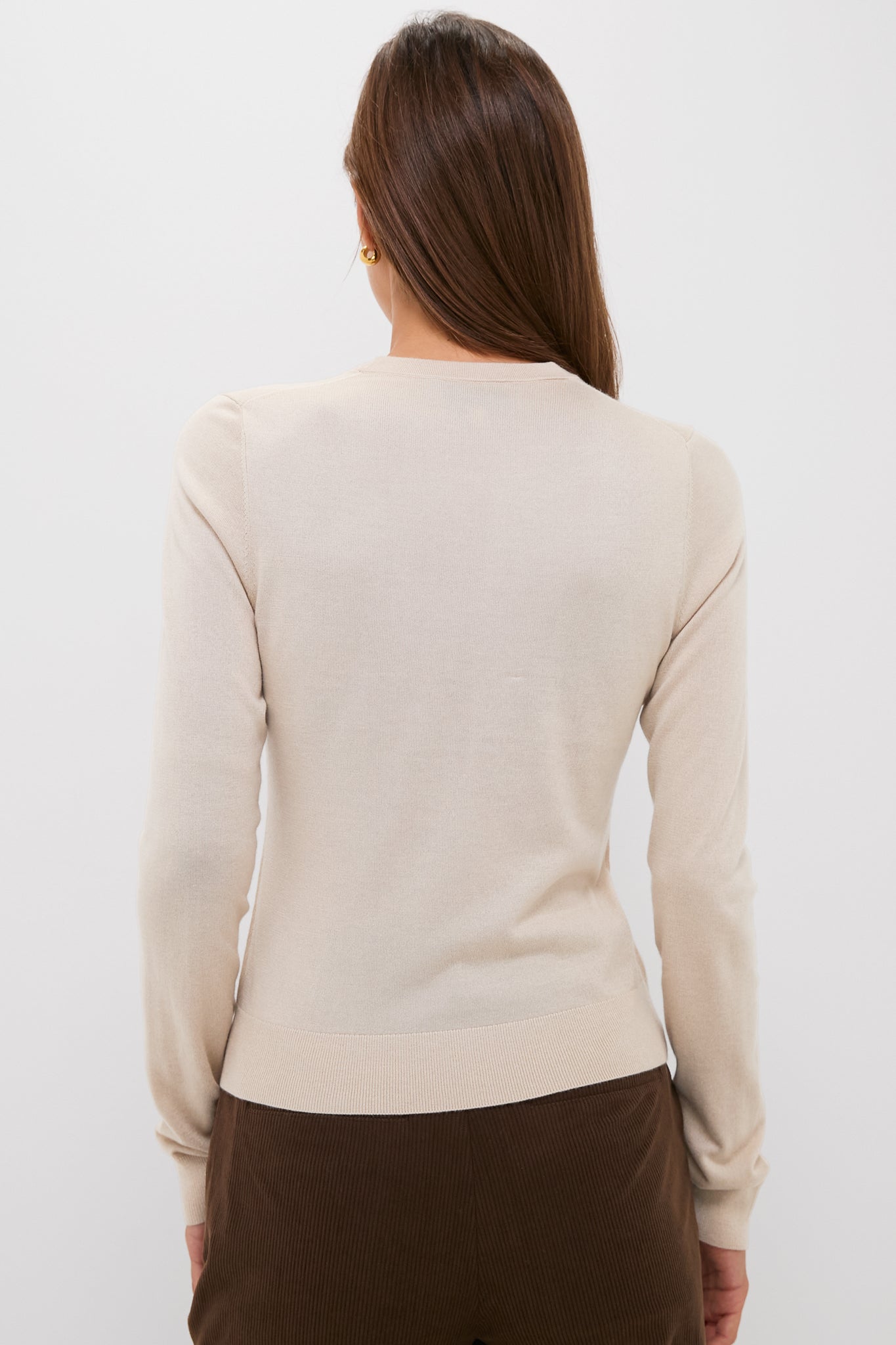 Sandstone Cashmere Silk Long Sleeve Katie Tee