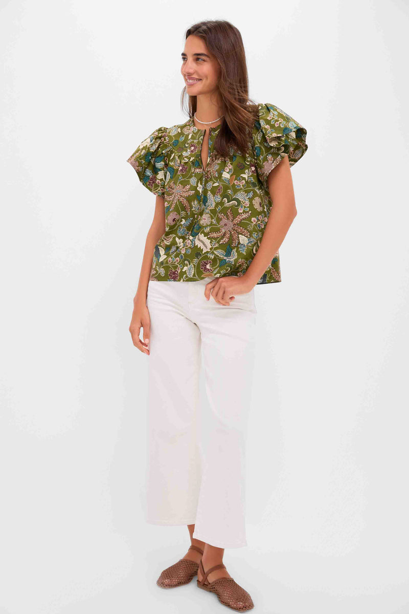 Lichen Perline Flutter Sleeve Blouse