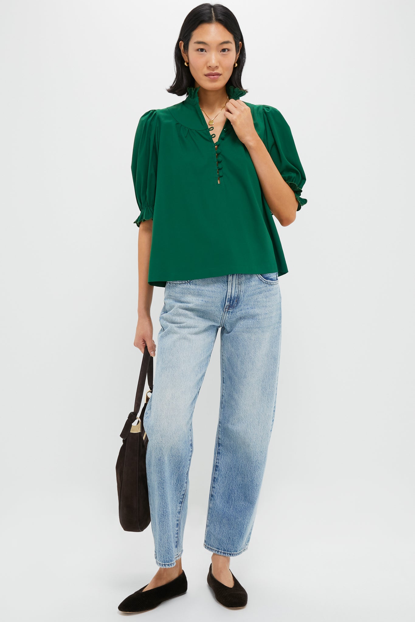 Hunter Green Selena Blouse | Pomander Place