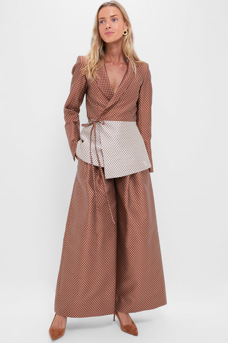 Brown and Cream Rapt Attention Blazer