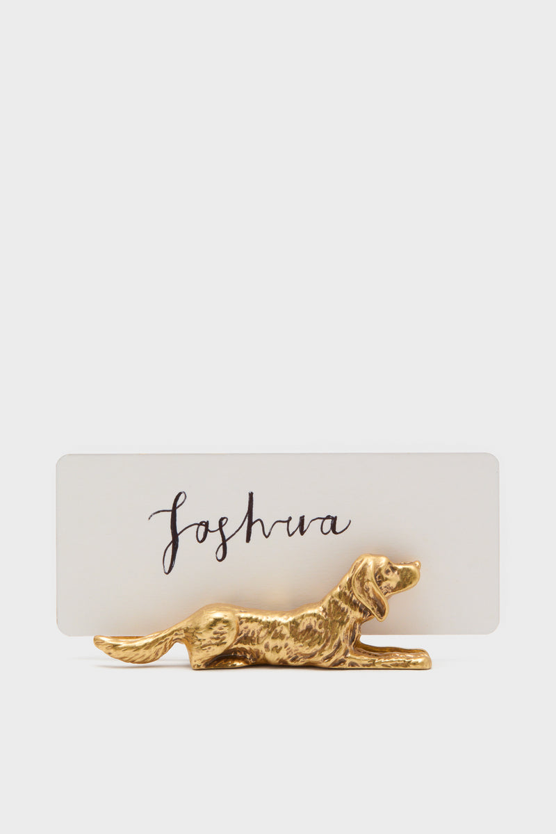 Gold Dog Place Card Holders Set of 4