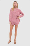 Red Gingham Aurelia Short