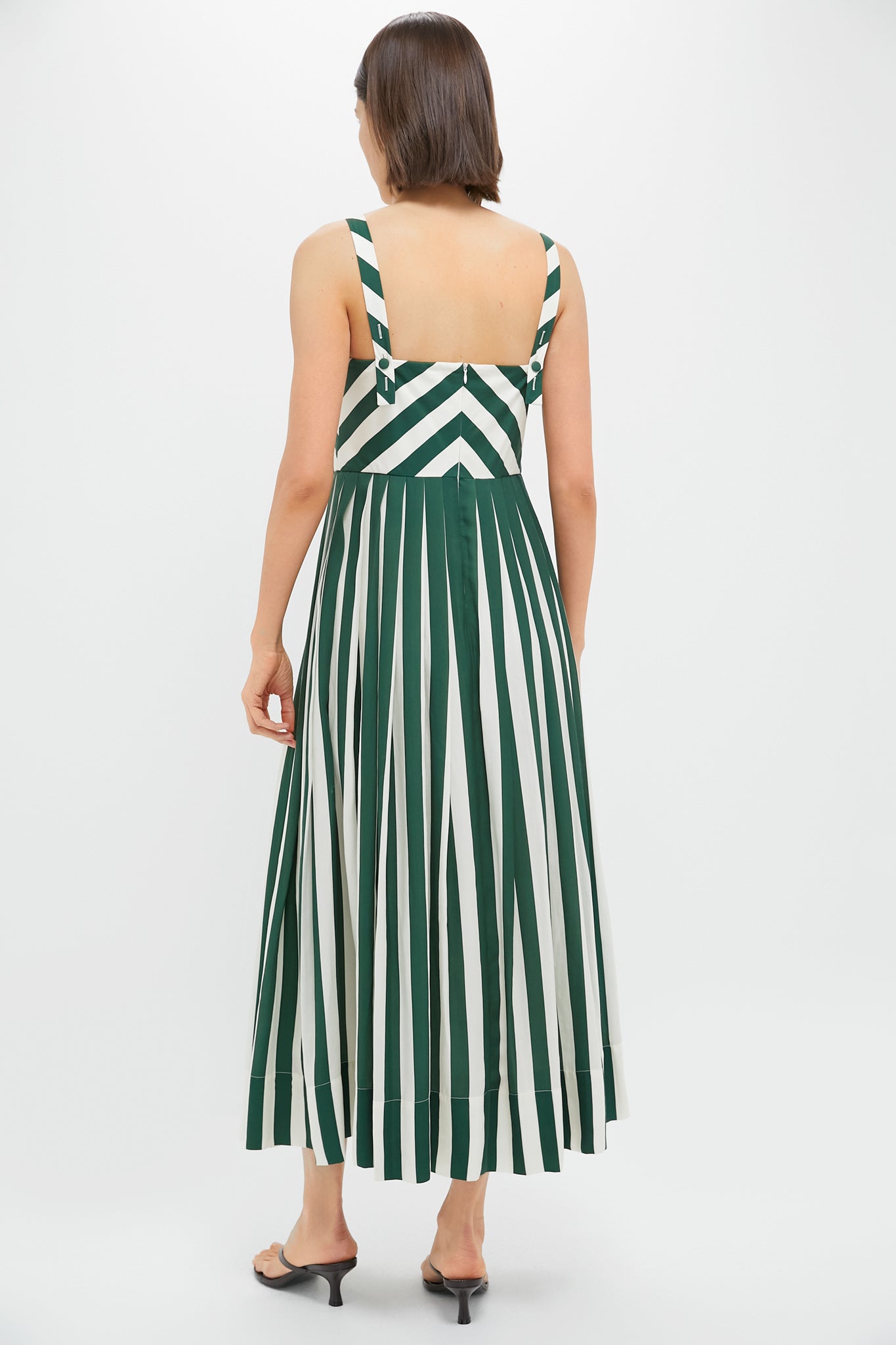 slim fit dress slacks Green Stripe Laina Dress