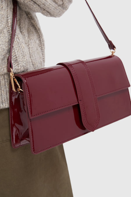 Burgundy Violet Patent Bag
