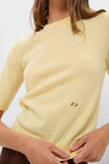 Butter Yellow Cashmere Short Sleeve Crewneck