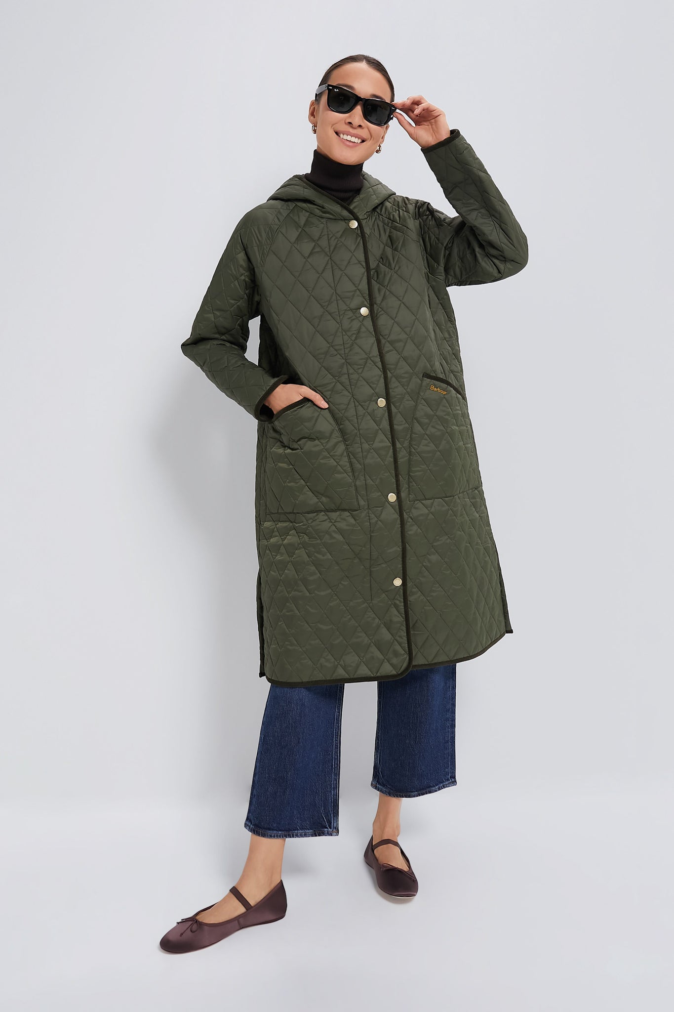 Olive Harmby Quilted Coat Barbour